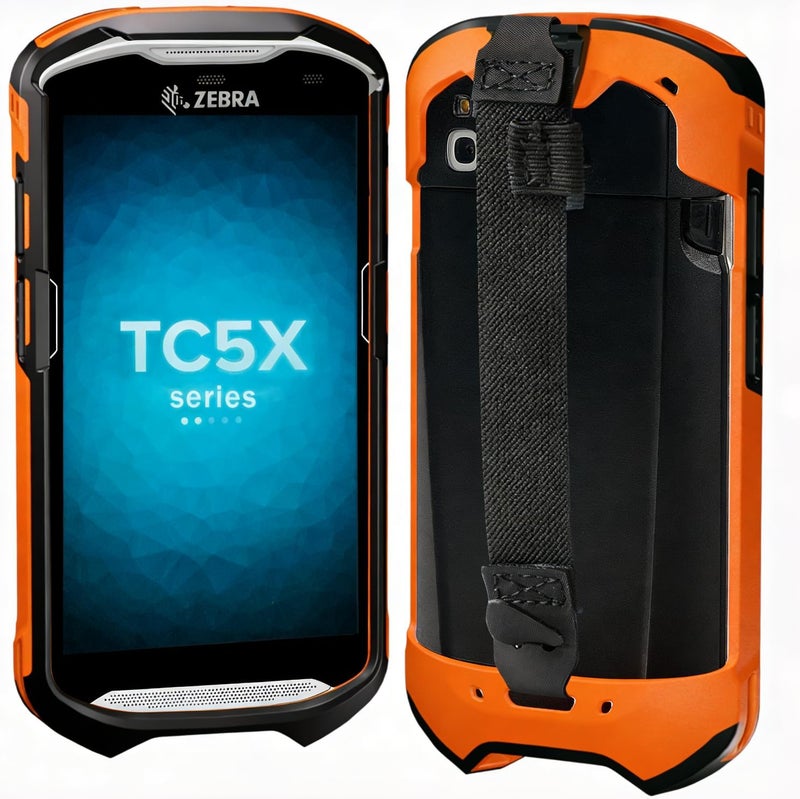 Mutelen Case for Zebra TC51 TC52 TC52X TC56 TC57 TC57X TC510K TC520 TC520K – Rugged Protective Cover with Strap, Bumper, Boot-Style Holster, Handheld Barcode Scanner Accessory SG-TC51-EXO1-01 (Orange) - Image 1
